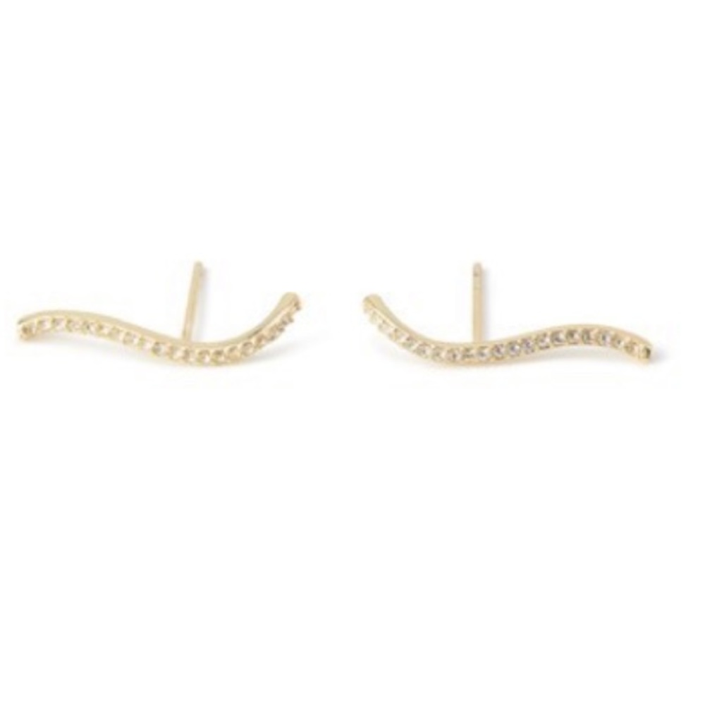 NWT Gorjana Roslyn Wave Crawler stud earrings